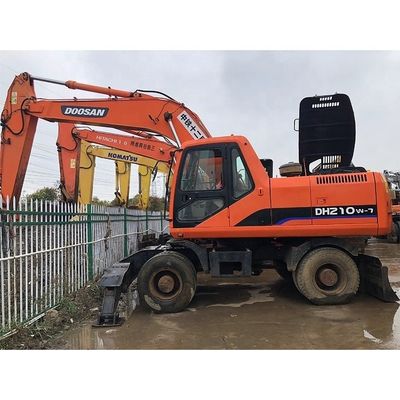 2020 사용 된 Doosan DH210W-7 발굴기 한국 원본 Doosan 엔진의 바퀴 발굴기