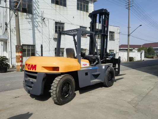 TCM FD100 10T 사용 된 디젤 포크리프트 5m 마스트 6m 높이 사이드 셔프트 10000 KG 무게