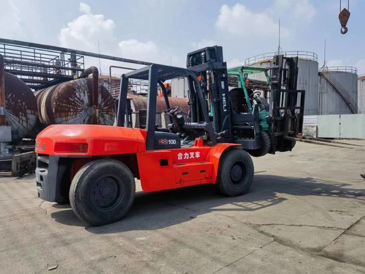 헬리 FD100 10톤 포크리프트 사용 상태 10000kg 무게 디젤 엔진 전원