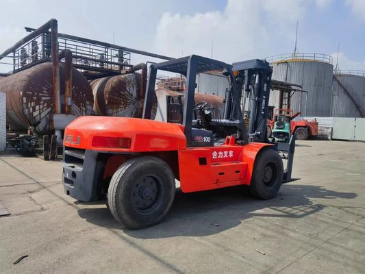 헬리 FD100 10톤 포크리프트 사용 상태 10000kg 무게 디젤 엔진 전원