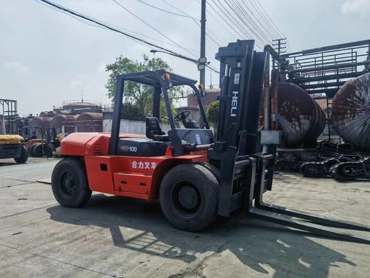 헬리 FD100 10톤 포크리프트 사용 상태 10000kg 무게 디젤 엔진 전원