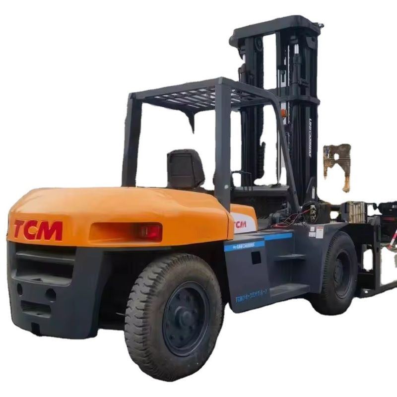 무게 KG 10000 kg 좋은 상태 Tcm 10톤 포크 픽터 FD100 사용 된 스택러 일본 원본